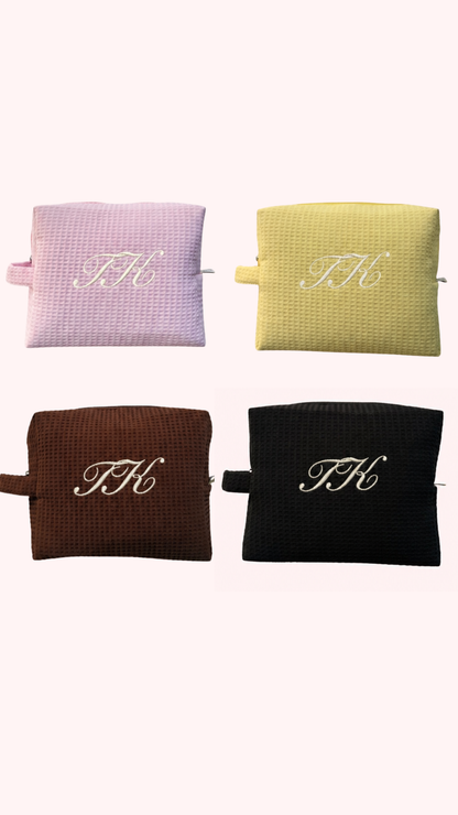 The Monogram Waffle Pouch